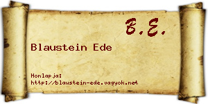 Blaustein Ede névjegykártya